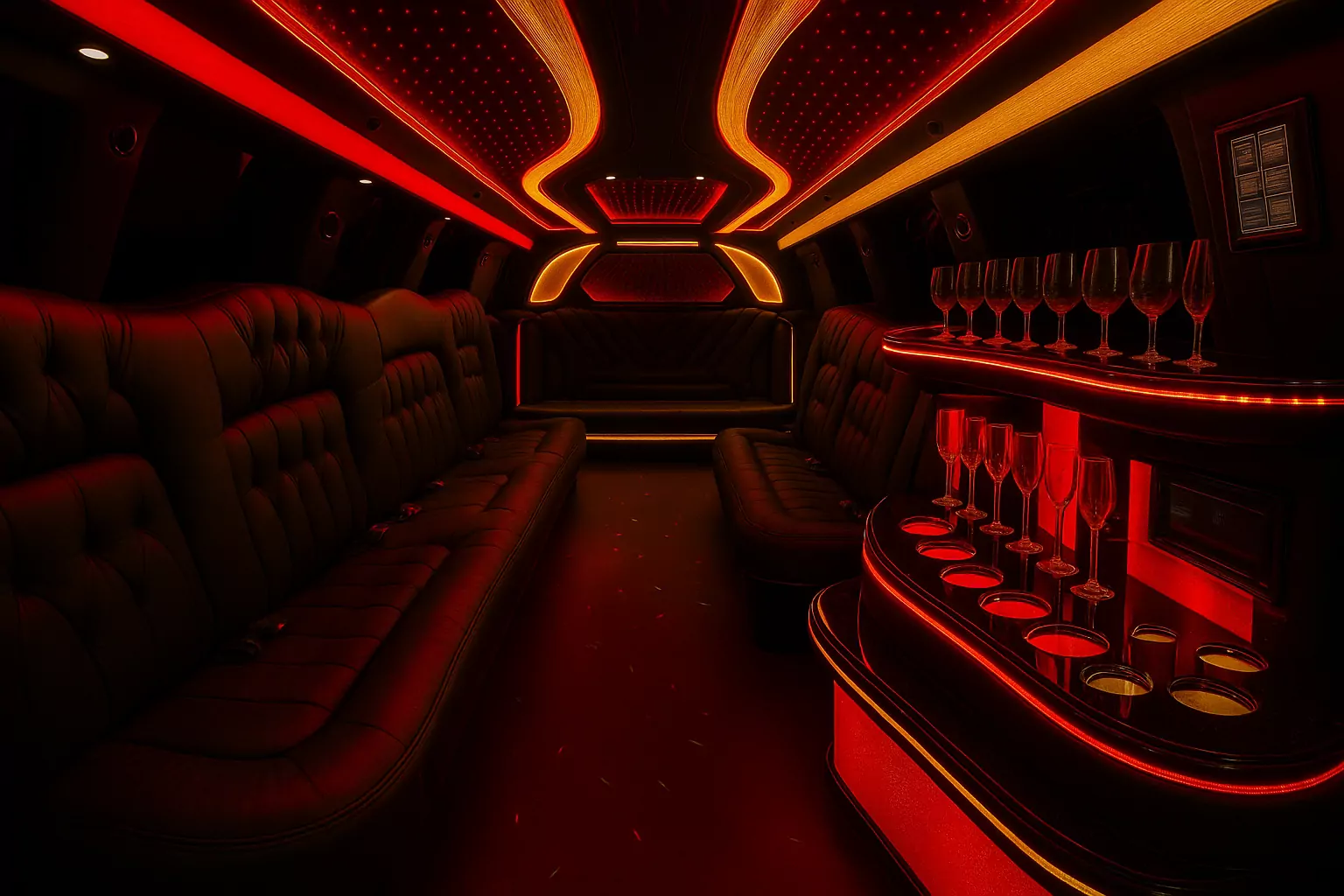 Representative 12 Passenger Limousine cabin