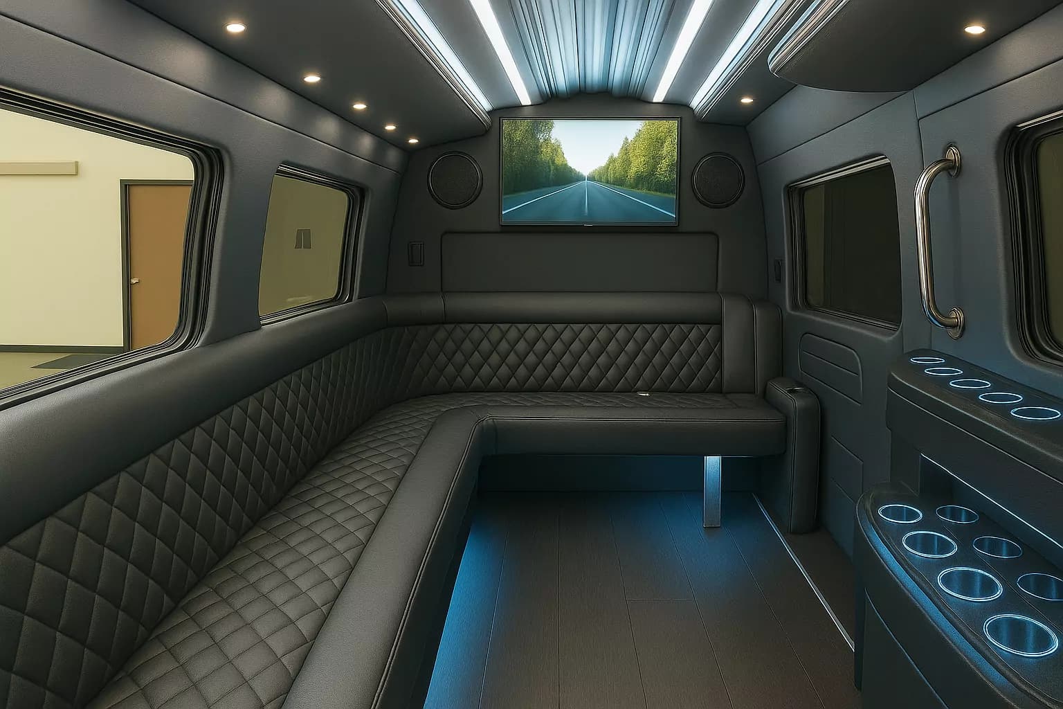 Representative 12 Passenger Limo Sprinter cabin