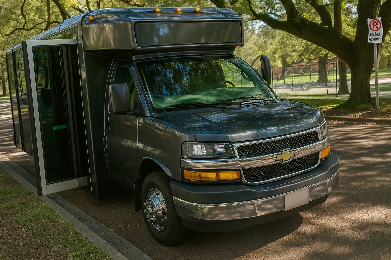 Representative 16 Passenger Party Bus exterior