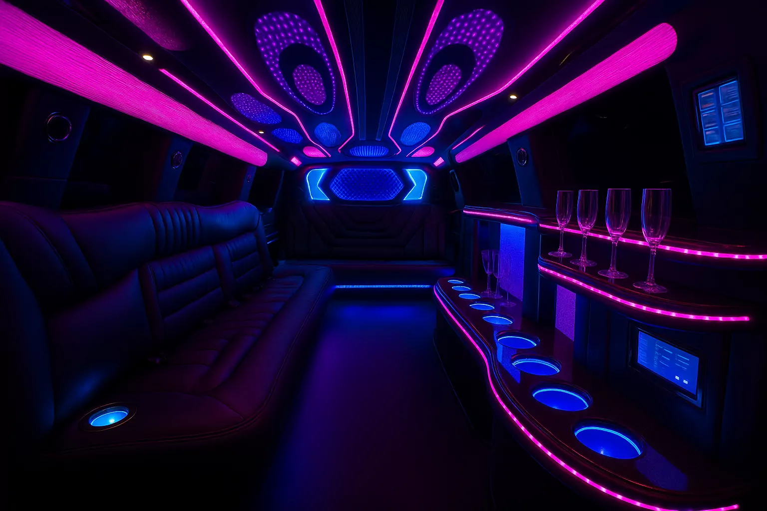 Representative 18 Passenger Limousine cabin