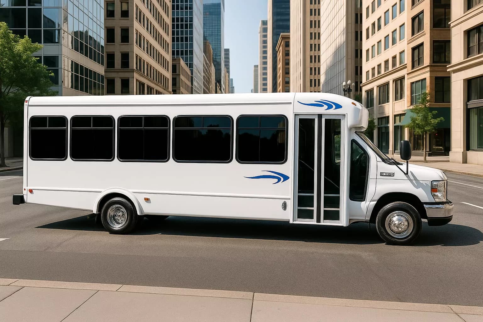 Representative 20 Passenger Coach Bus exterior