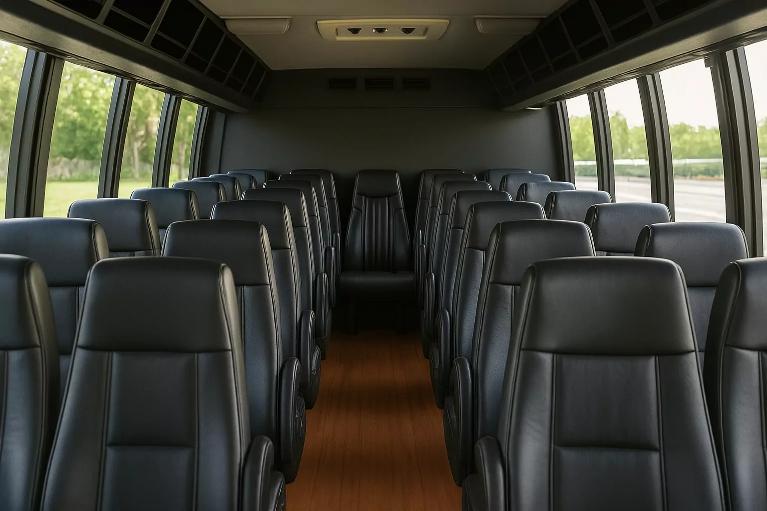 Representative 24 Passenger Coach Bus cabin