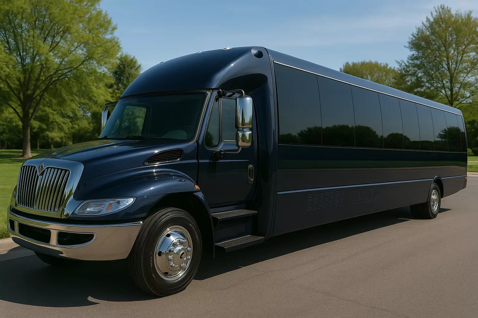 Representative 34 Passenger Party Bus exterior