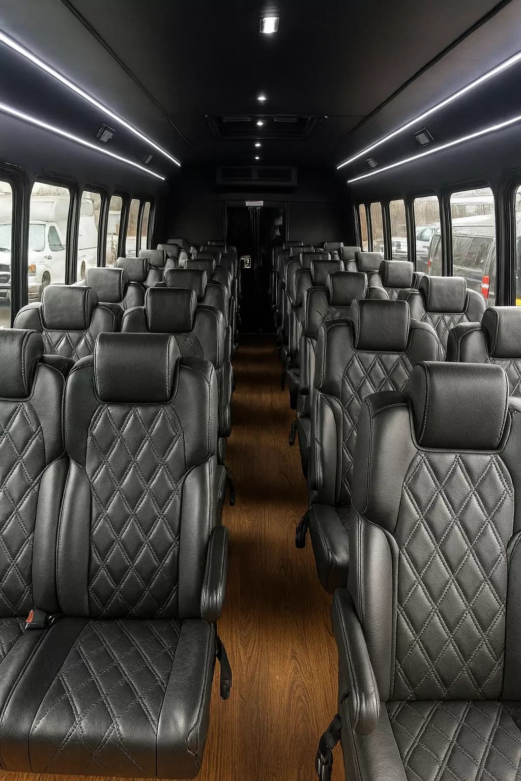 Representative 38 Passenger Coach Bus cabin