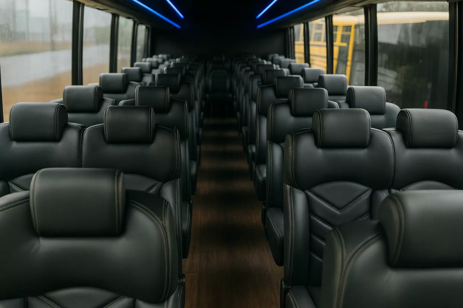 Representative 40 Passenger Coach Bus cabin