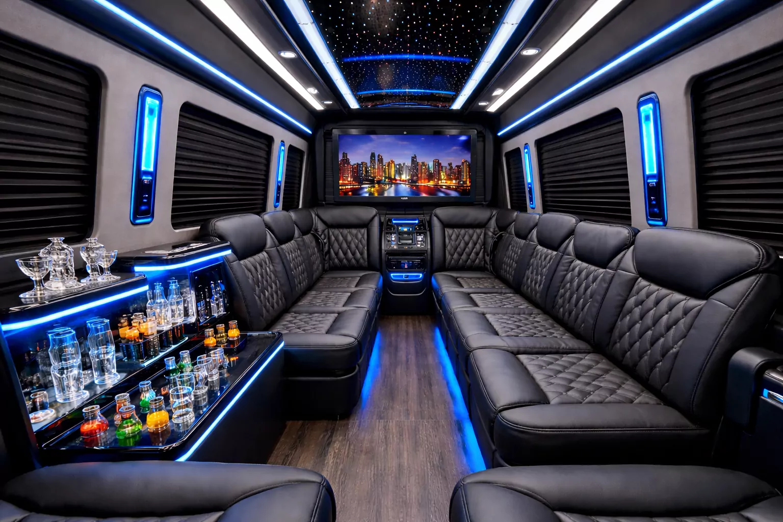 Representative 8 Passenger Limo Sprinter cabin