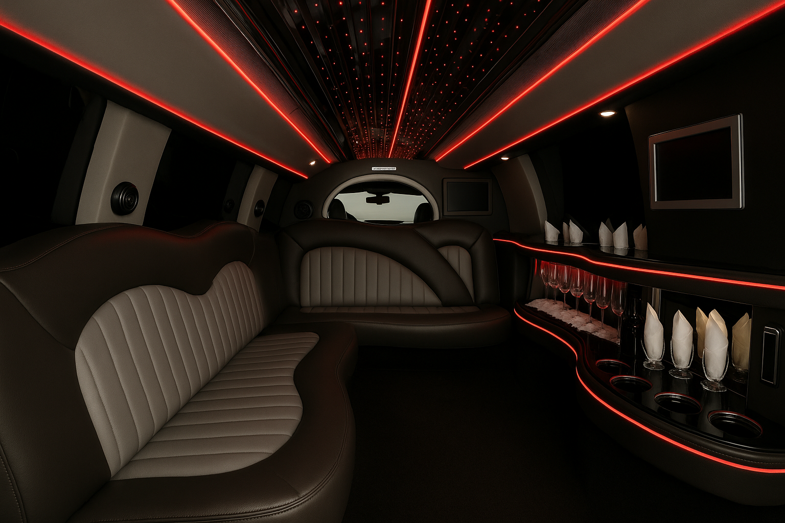14 Passenger Limousine interior