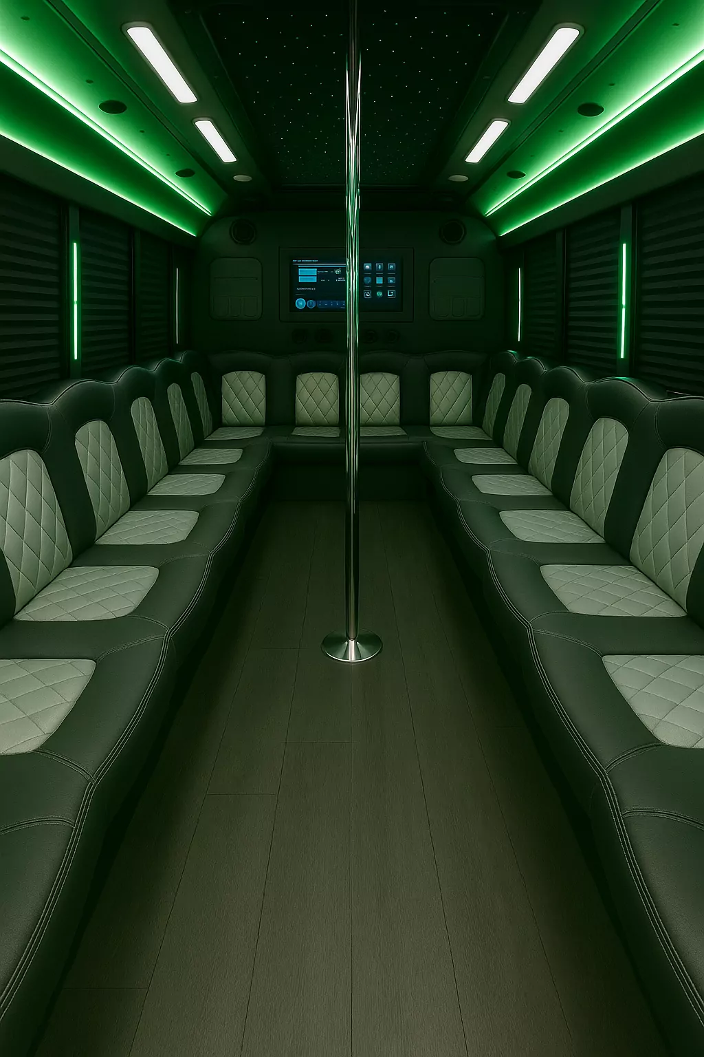 40 Passenger Party Bus interior example