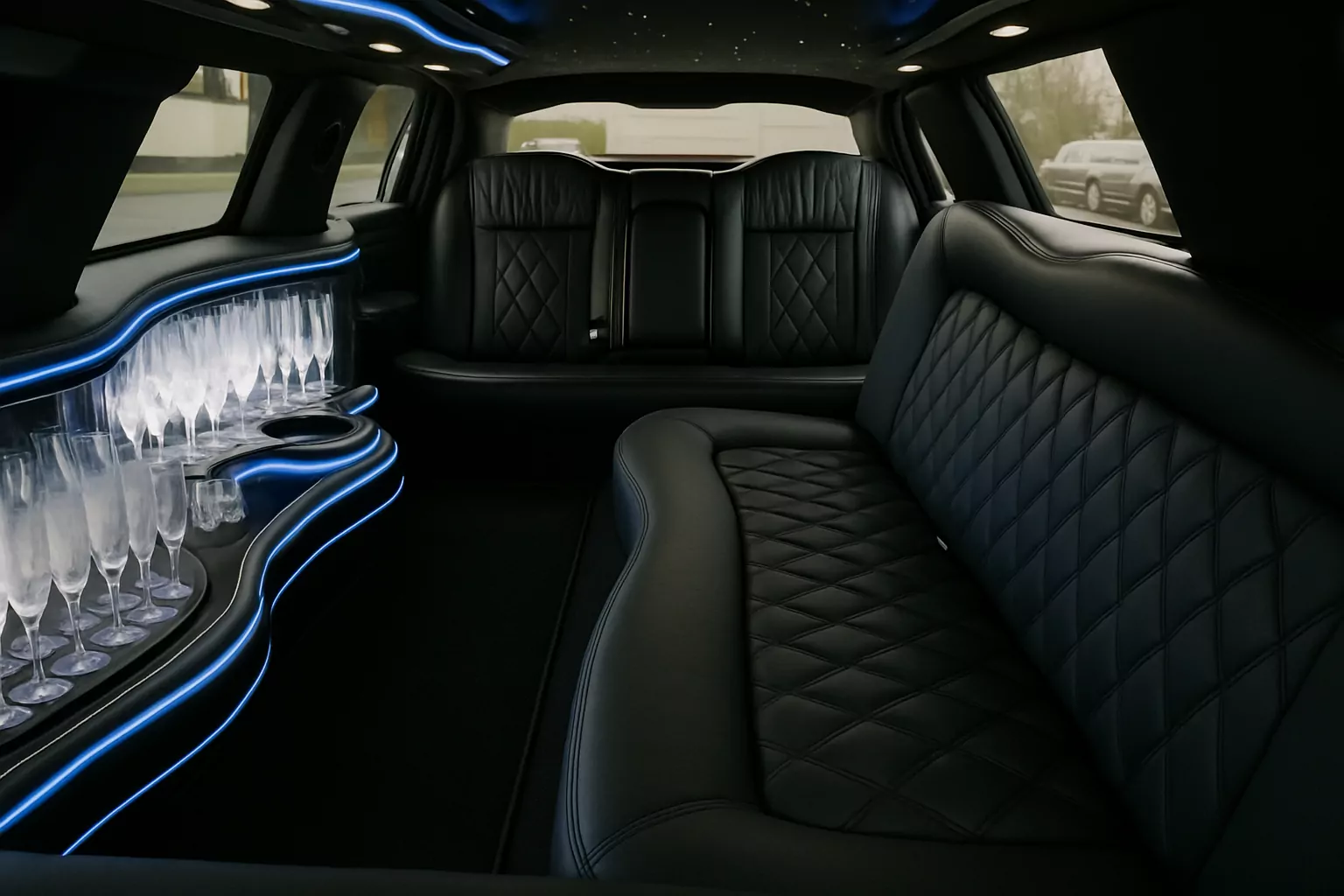 8 Passenger Stretch Limousine interior example